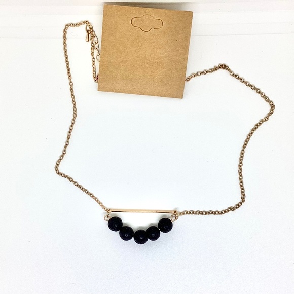 VITALITY Intuitive Goldtone Diffuser Necklace w/Lava Beads.  NEW - Picture 1 of 5